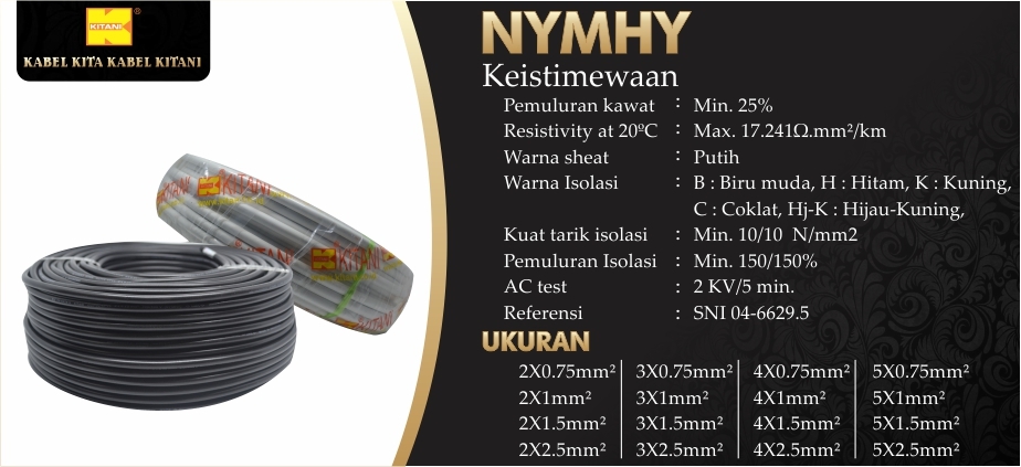 NYMHY 4X1.5mm BLACK 50meter